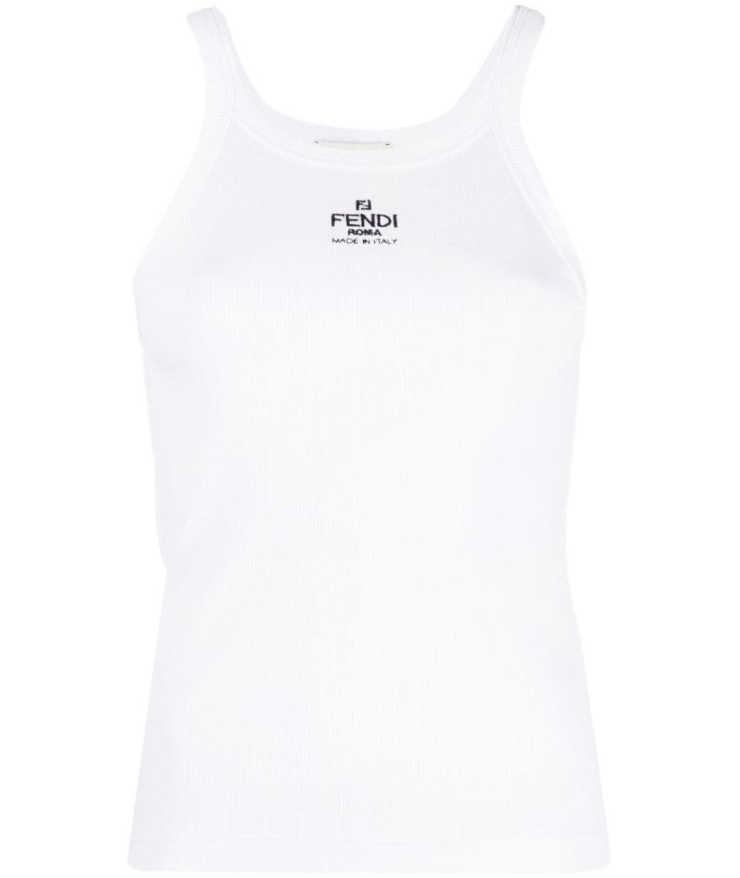 FENDI Белая хлопковая майка, фото 1