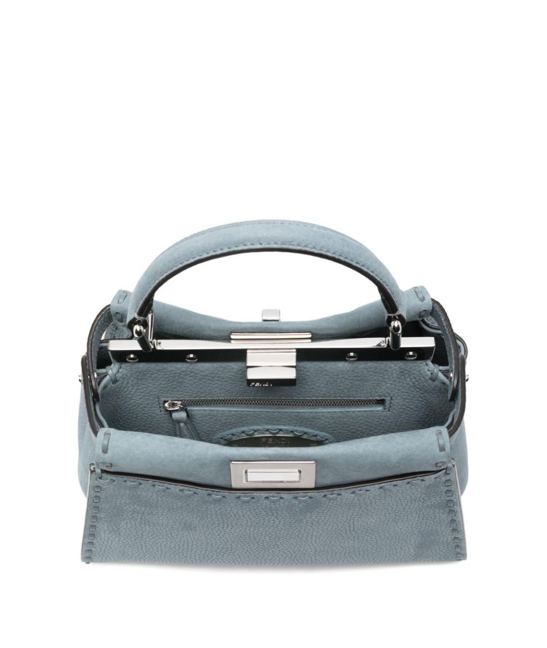 FENDI Голубая кожаная сумка тоут, фото 3