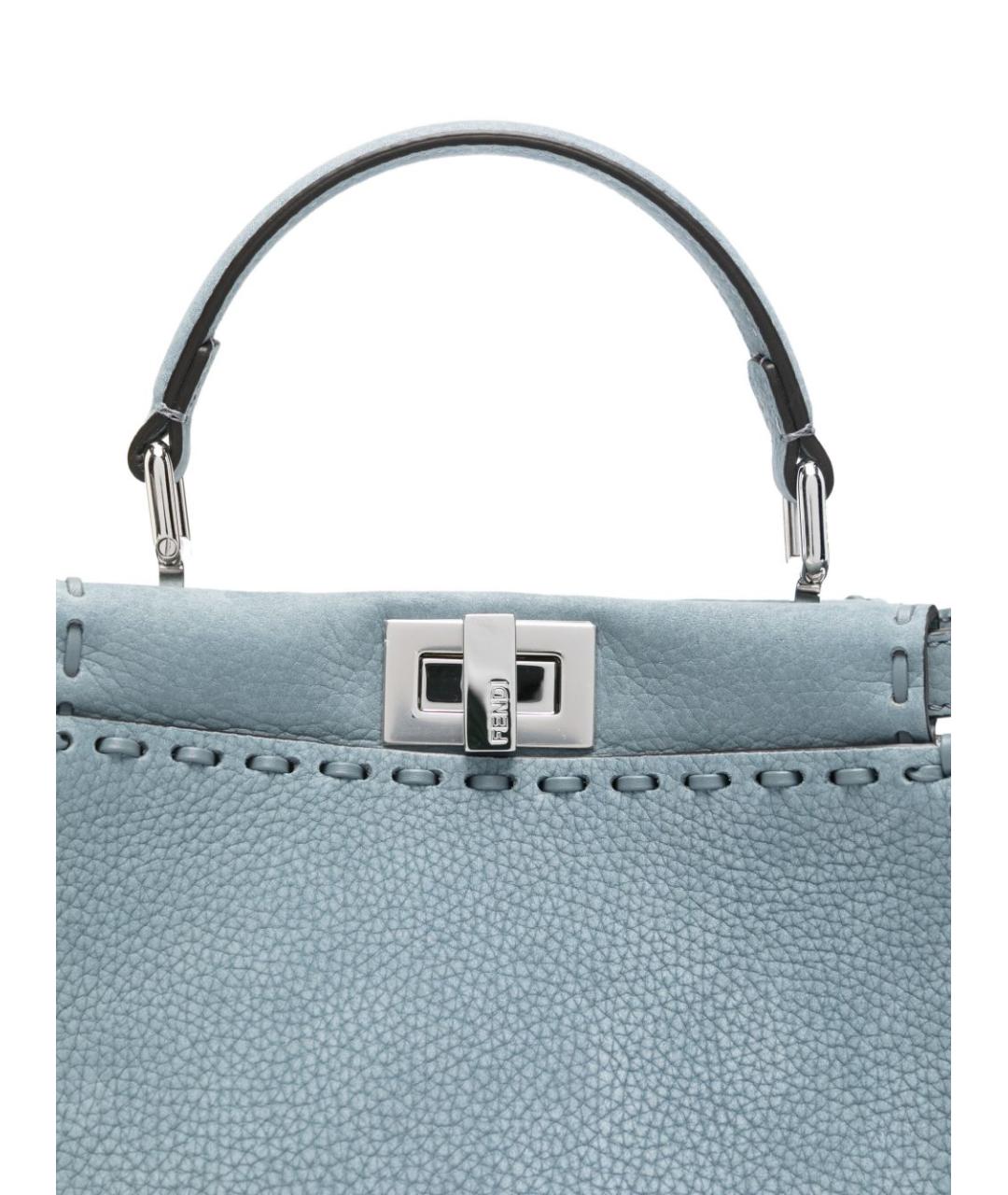 FENDI Голубая кожаная сумка тоут, фото 2