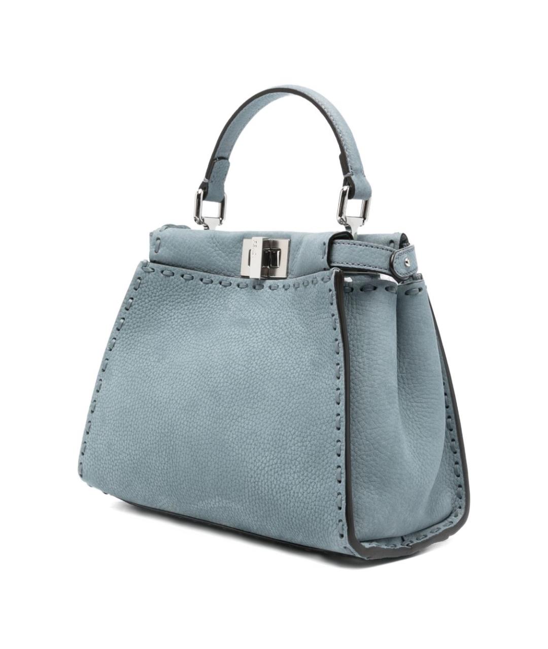 FENDI Голубая кожаная сумка тоут, фото 4