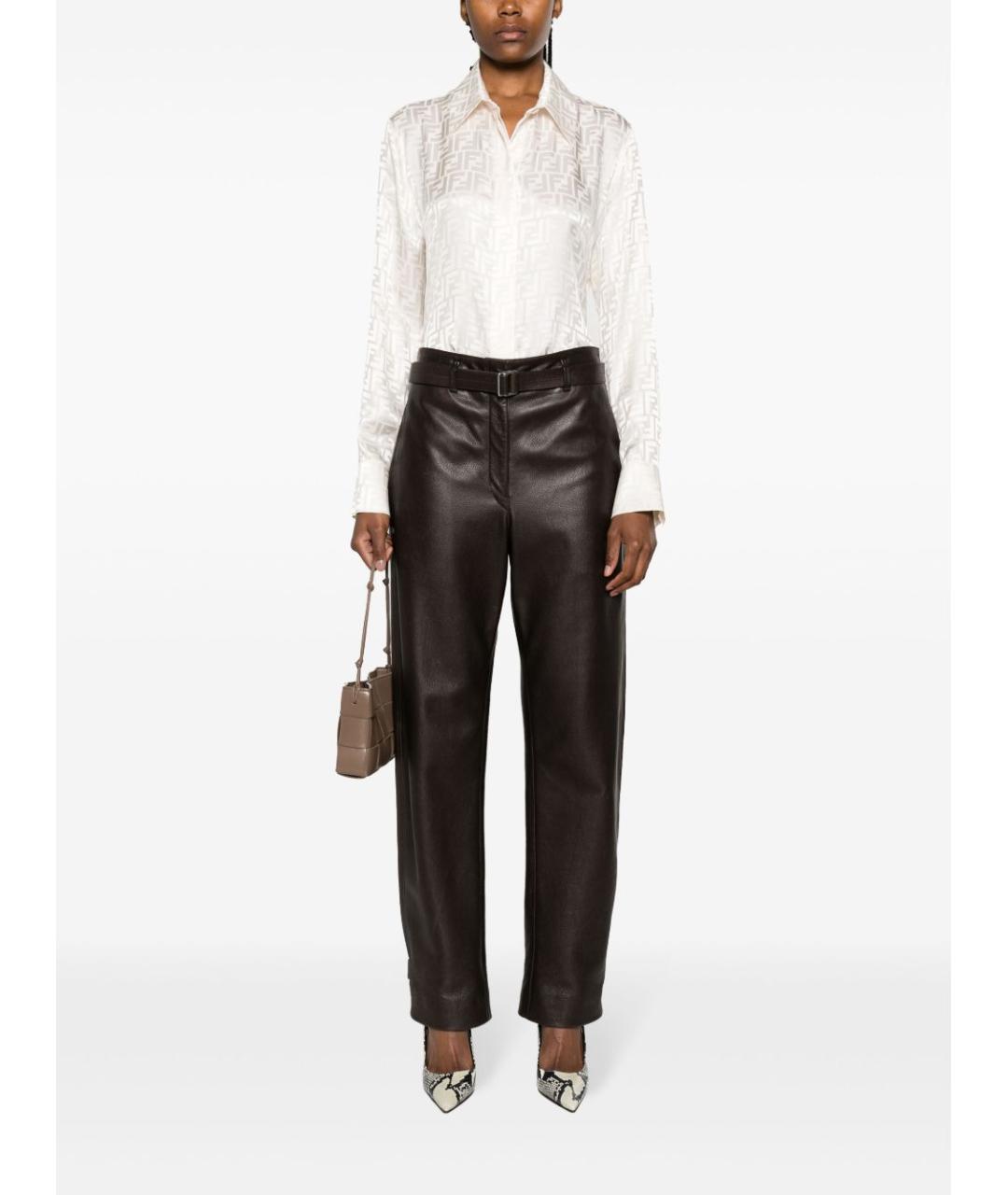 FENDI Бежевая шелковая рубашка, фото 5