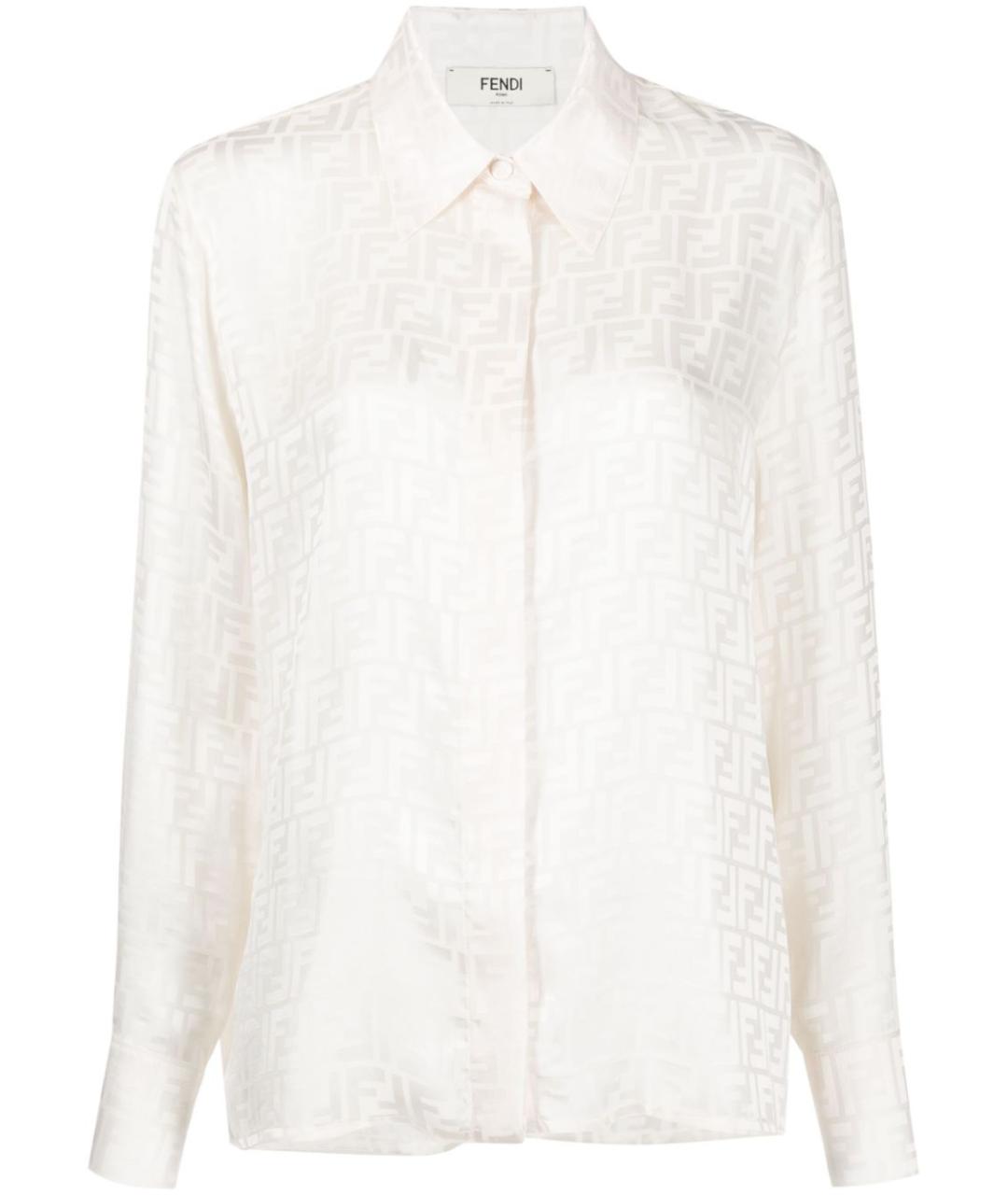 FENDI Бежевая шелковая рубашка, фото 1
