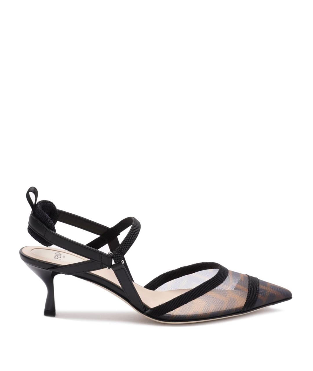 FENDI Коричневые текстильные туфли, фото 1