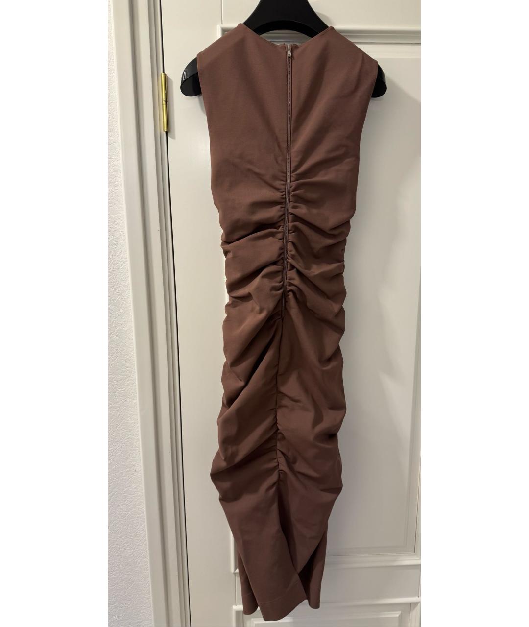 DOLCE&GABBANA Коричневое вискозное коктейльное платье, фото 2