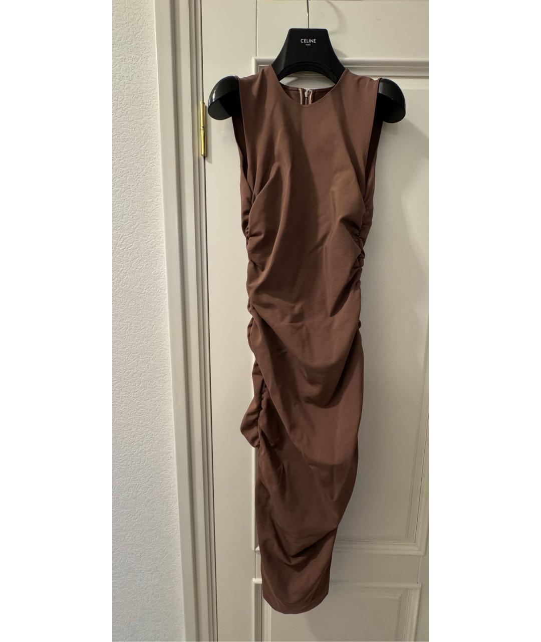 DOLCE&GABBANA Коричневое вискозное коктейльное платье, фото 3