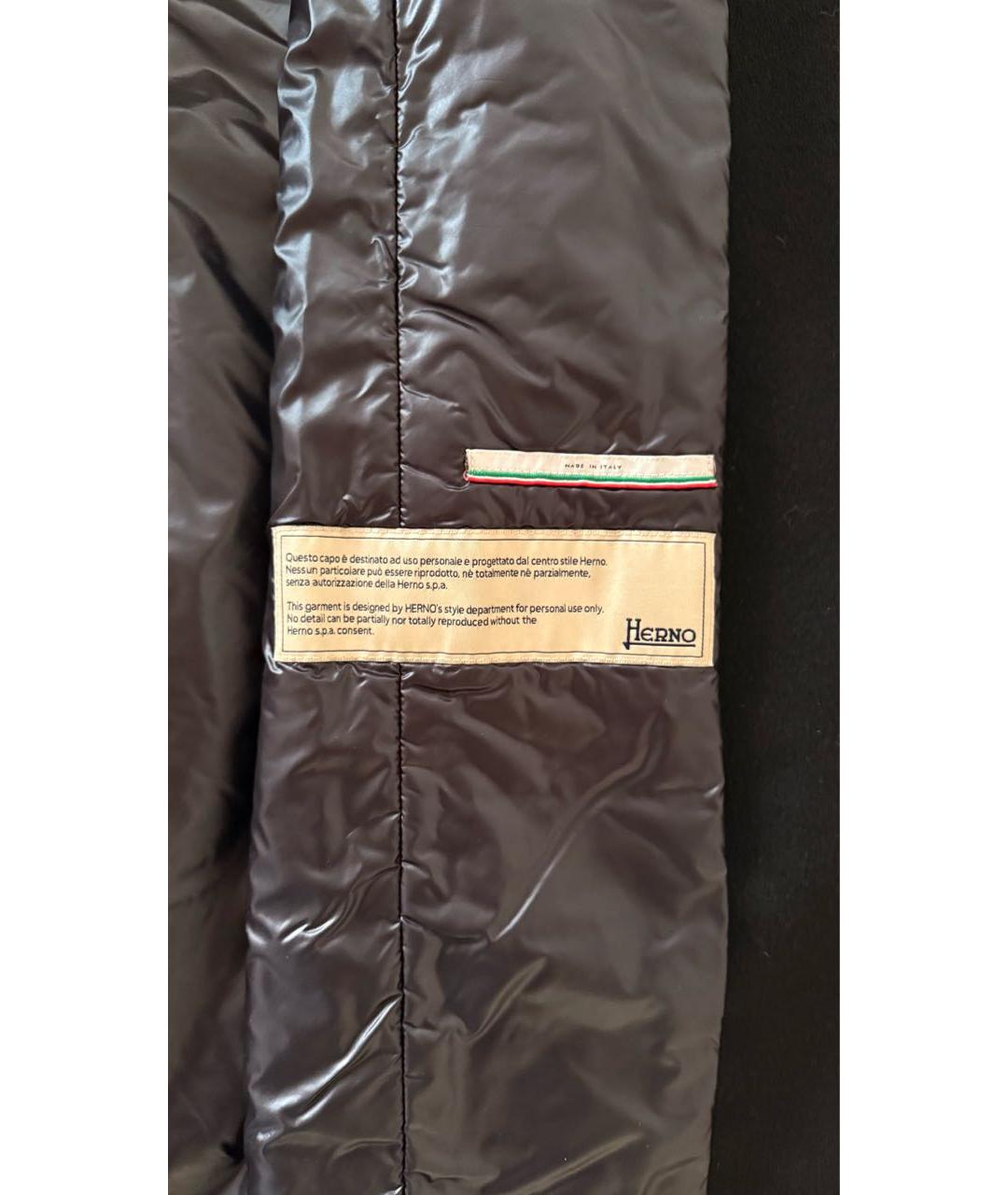 HERNO Черное кашемировое пальто, фото 8