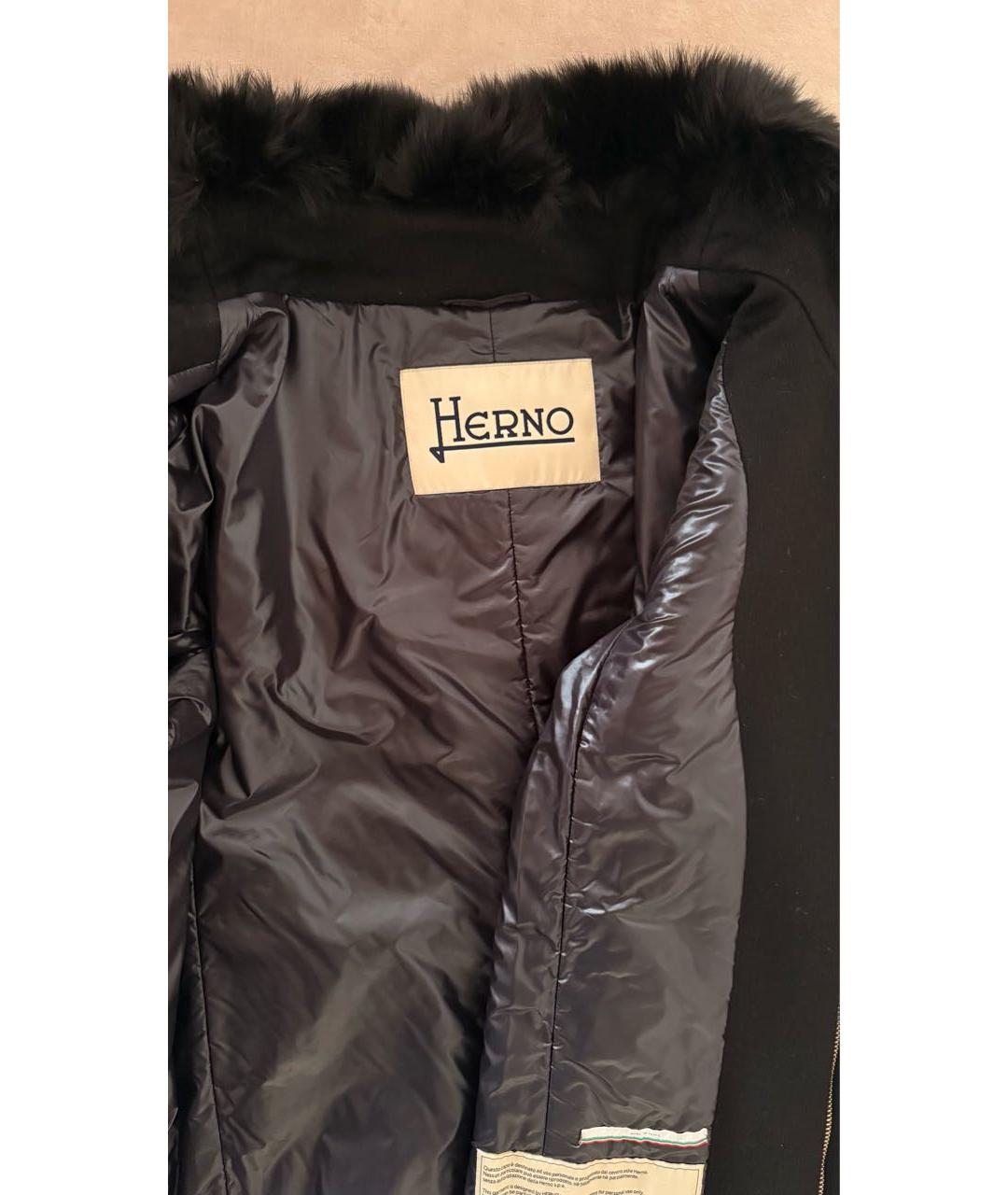 HERNO Черное кашемировое пальто, фото 3