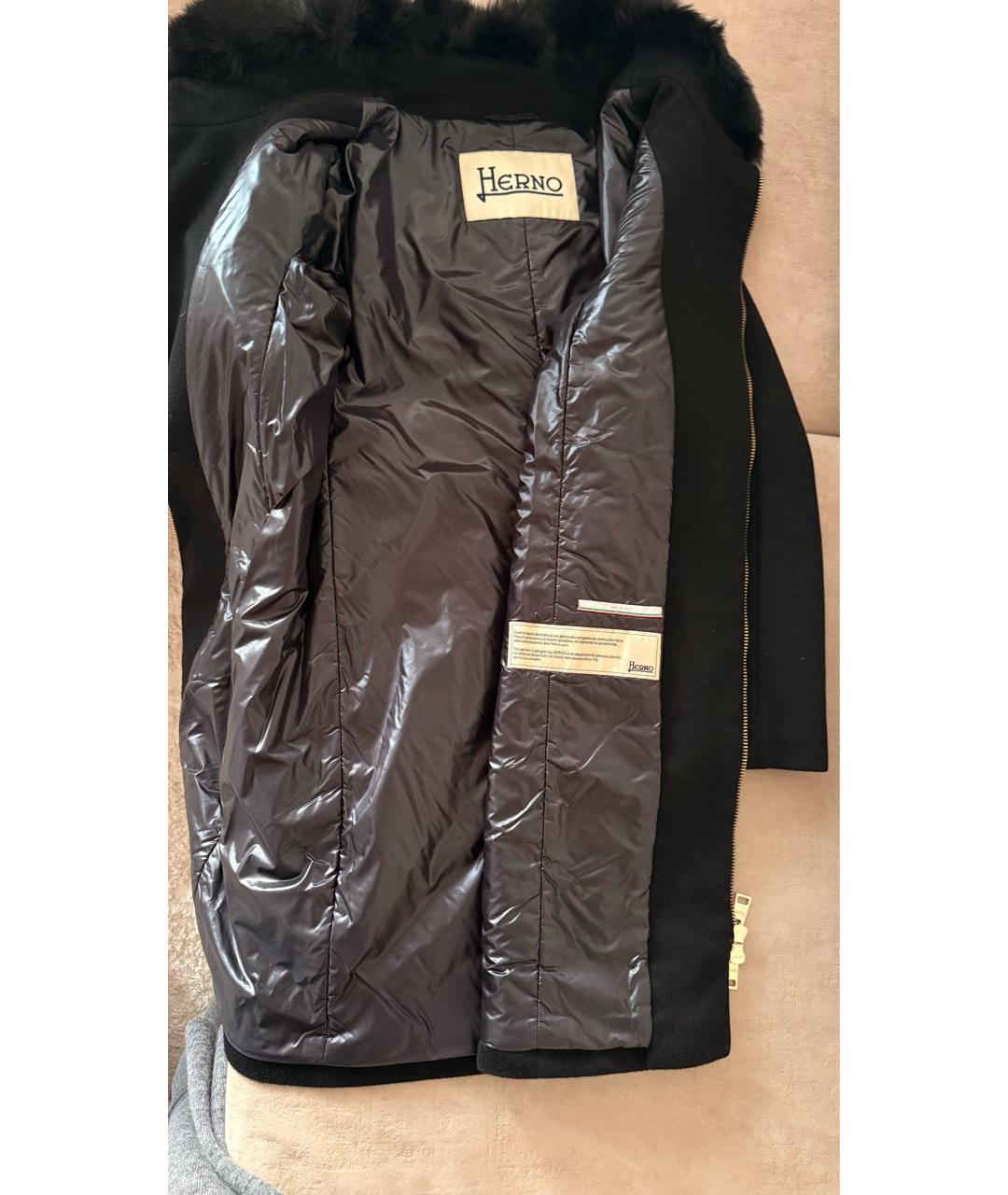 HERNO Черное кашемировое пальто, фото 4