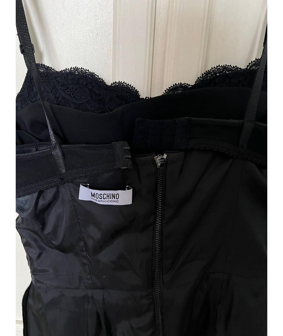 MOSCHINO Черное вискозное коктейльное платье, фото 3