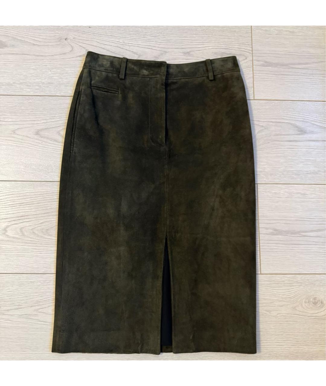TOM FORD Хаки замшевый костюм с юбками, фото 2