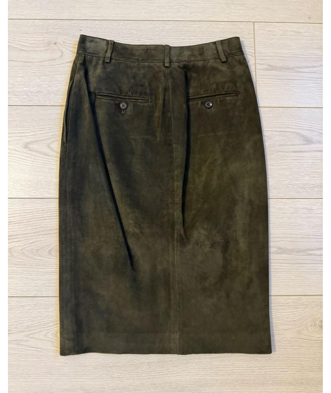 TOM FORD Хаки замшевый костюм с юбками, фото 5
