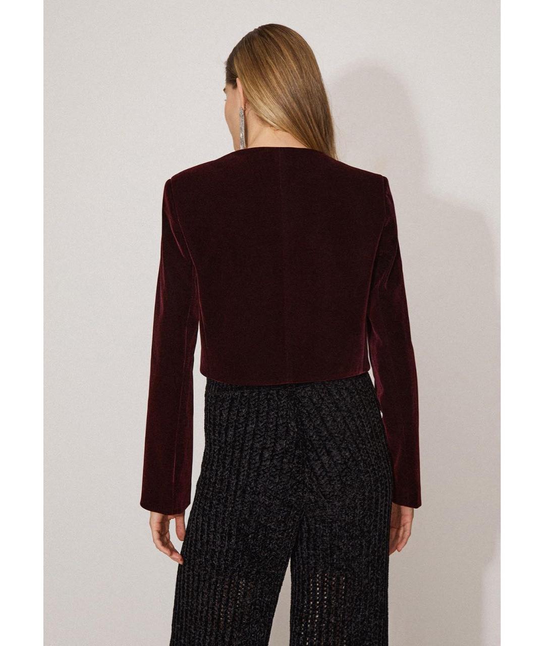 12 STOREEZ Бордовый велюровый жакет/пиджак, фото 2