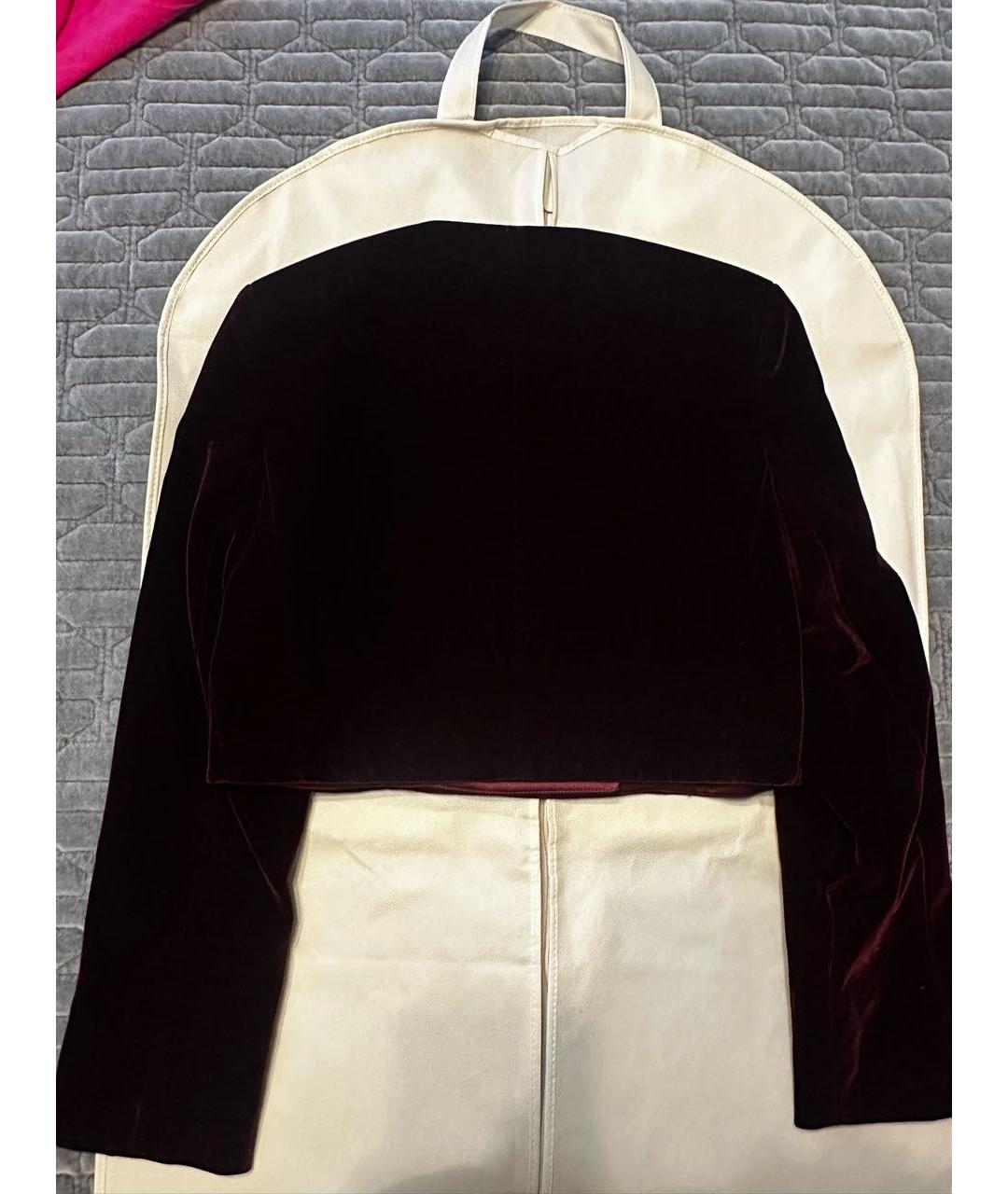 12 STOREEZ Бордовый велюровый жакет/пиджак, фото 4