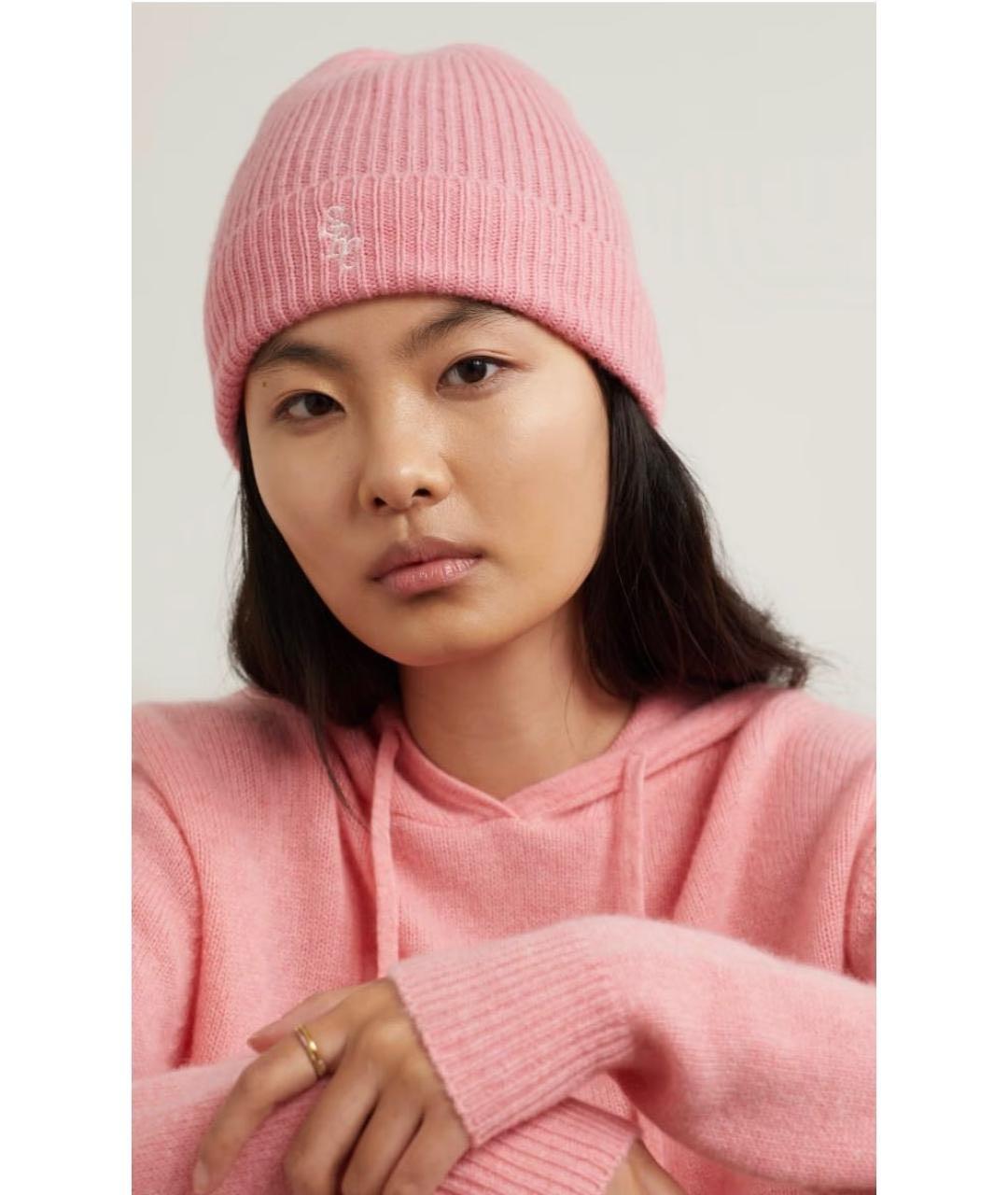 SPORTY AND RICH Розовая кашемировая шапка, фото 7