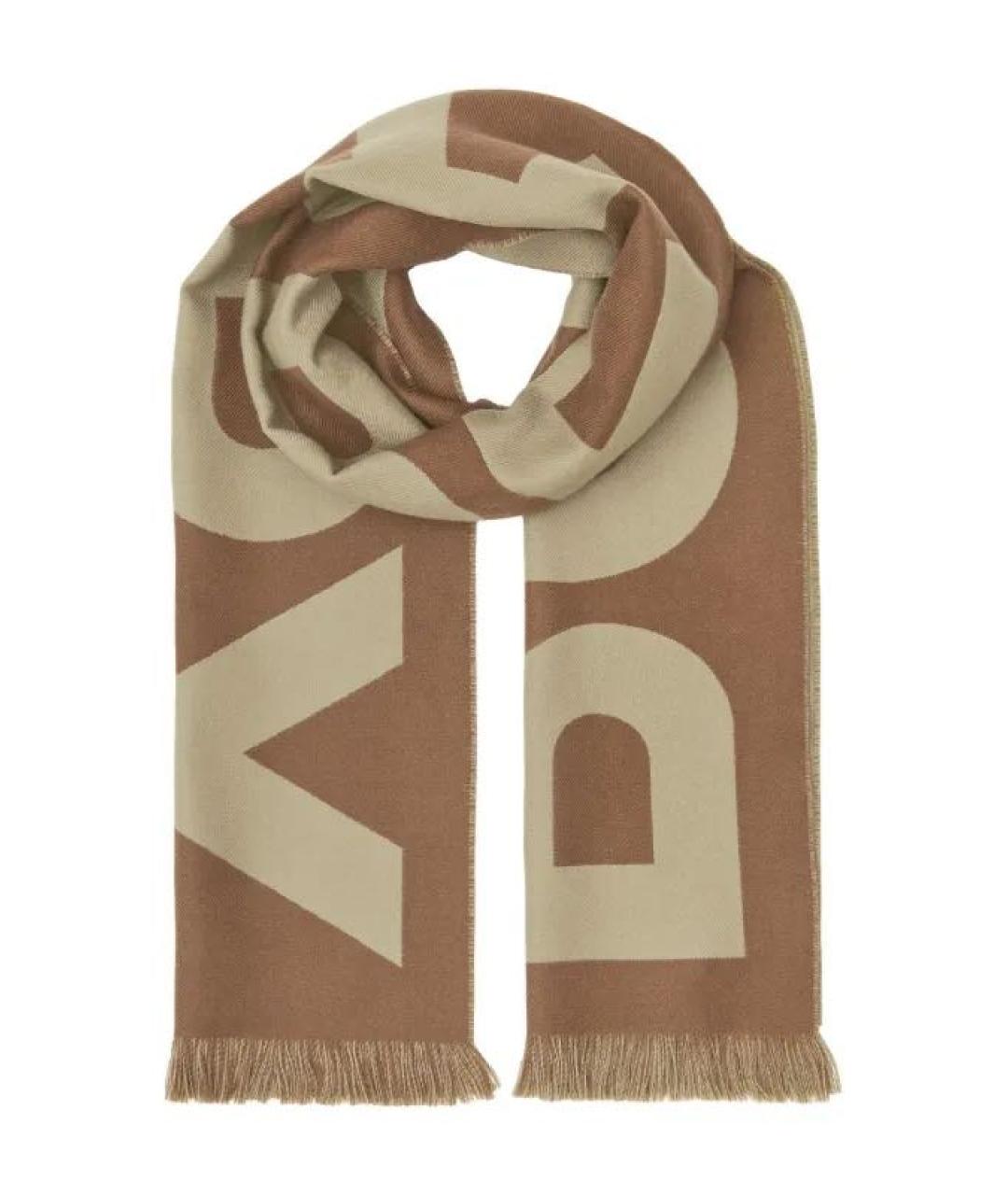 BURBERRY Бежевый шерстяной шарф, фото 6