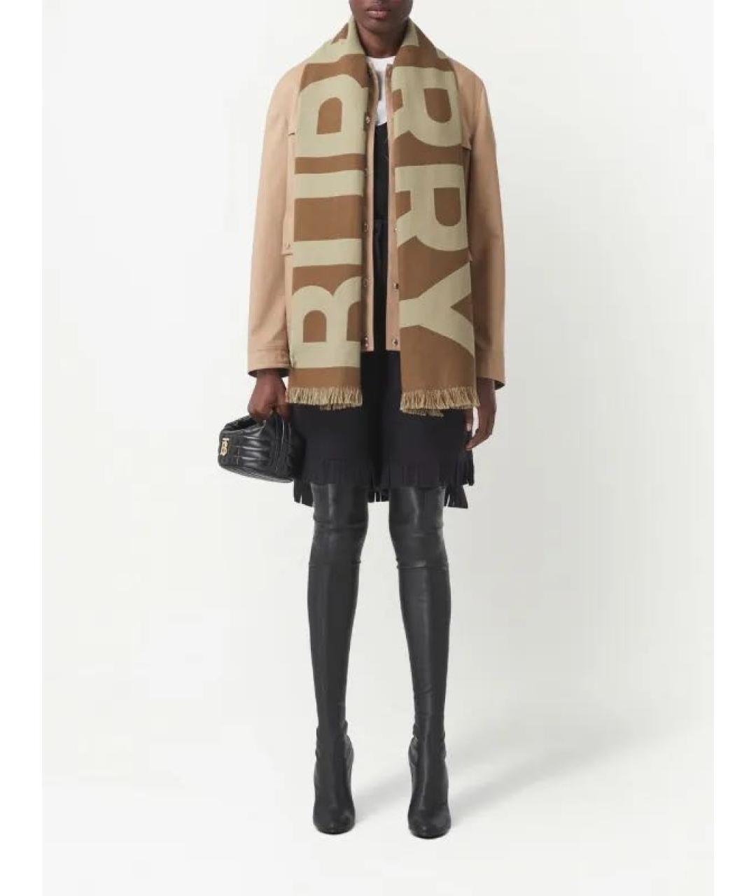 BURBERRY Бежевый шерстяной шарф, фото 4