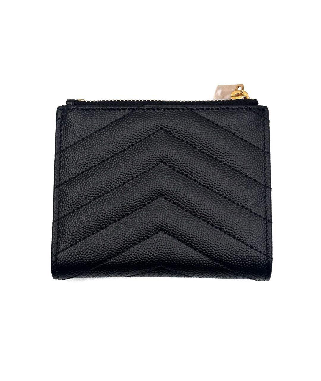 SAINT LAURENT Черный кожаный кошелек, фото 3