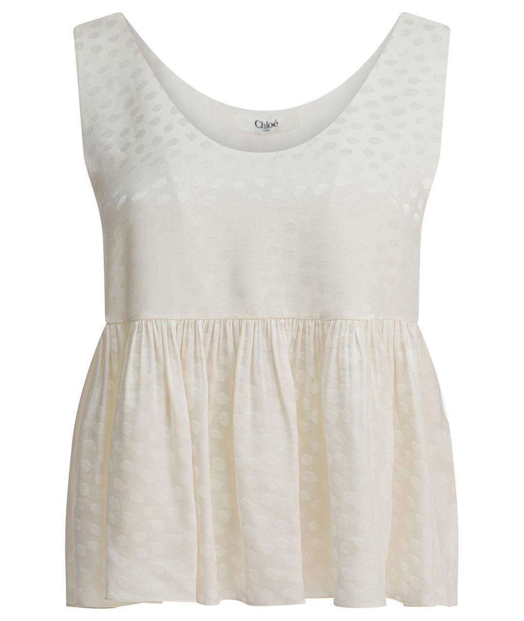 CHLOE Белая шелковая блузы, фото 1