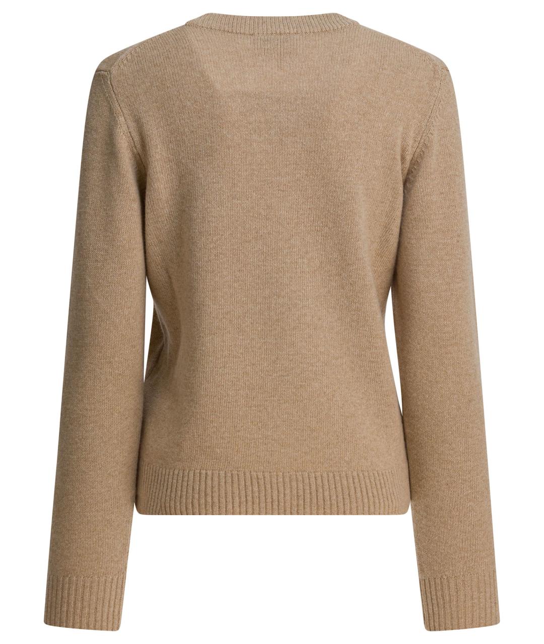 GANNI Бежевый шерстяной джемпер / свитер, фото 2