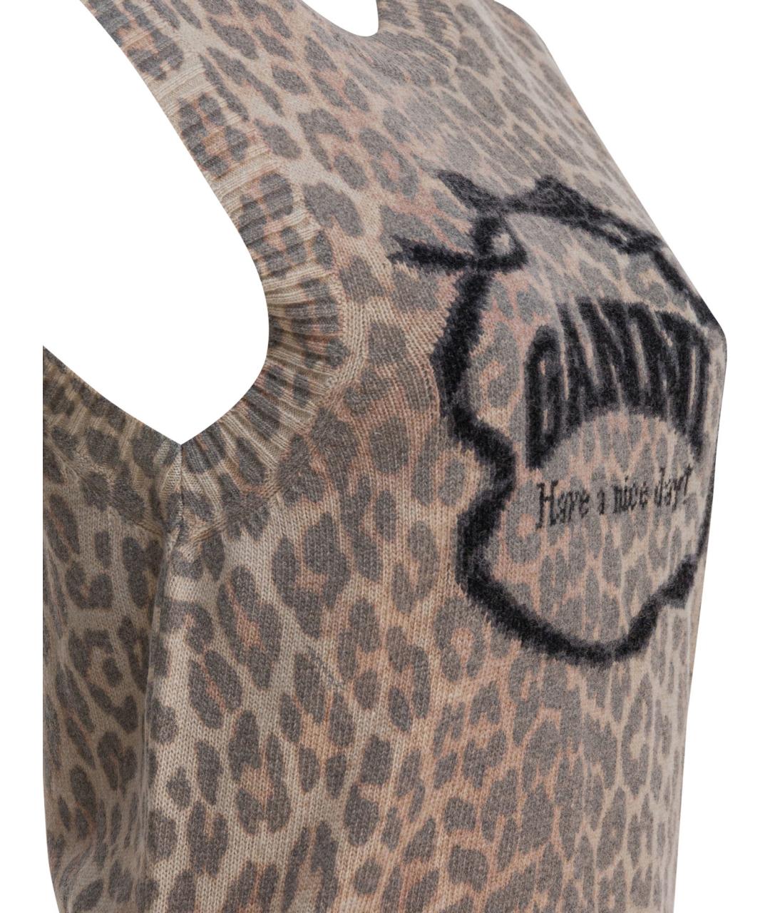 GANNI Коричневая шерстяная жилетка, фото 4