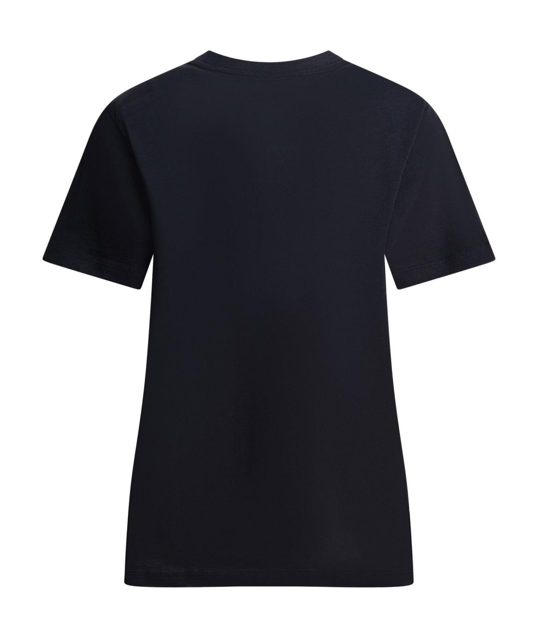 GANNI Черная хлопковая футболка, фото 2