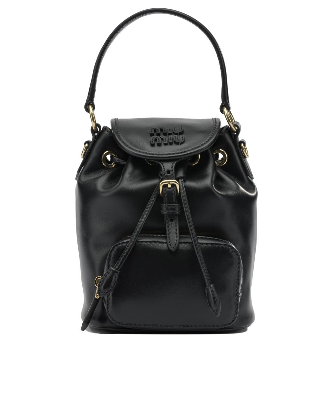 MIU MIU Черный кожаный рюкзак, фото 1