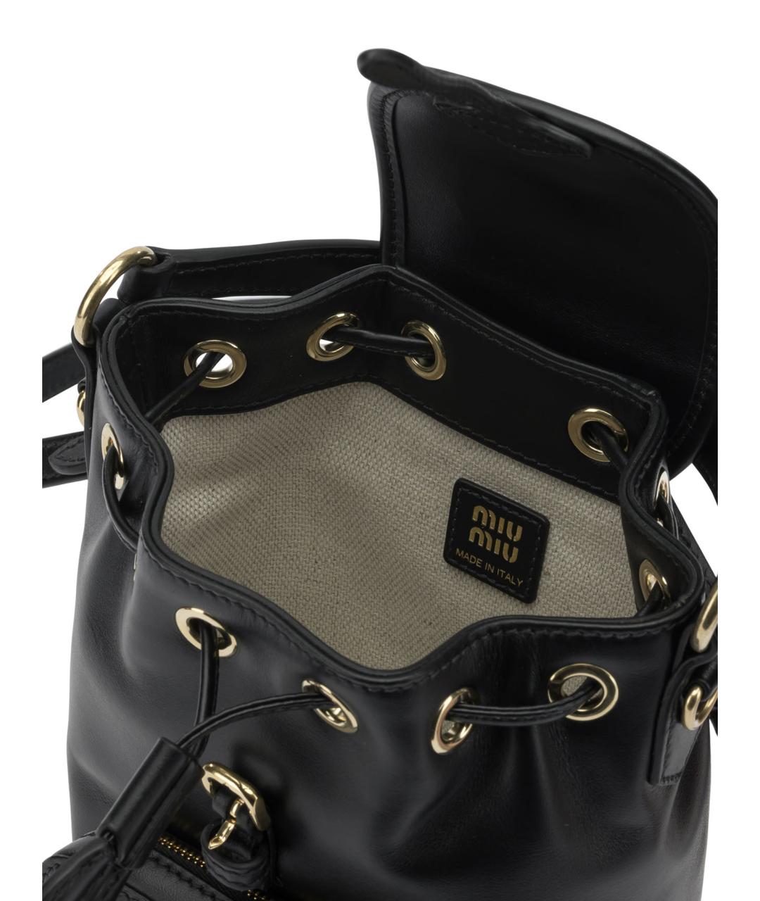 MIU MIU Черный кожаный рюкзак, фото 5