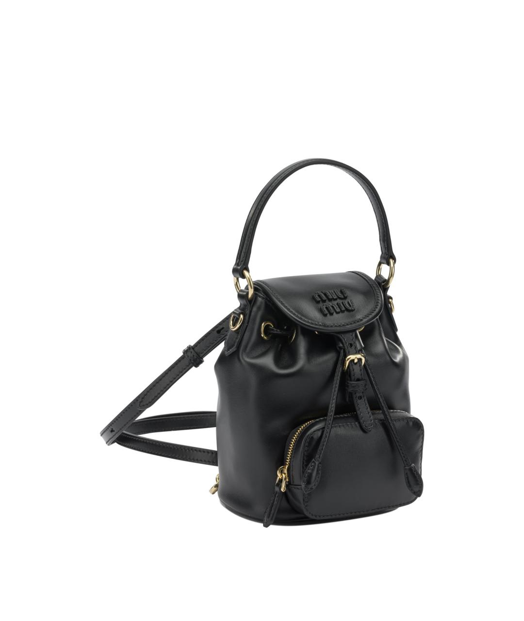 MIU MIU Черный кожаный рюкзак, фото 2