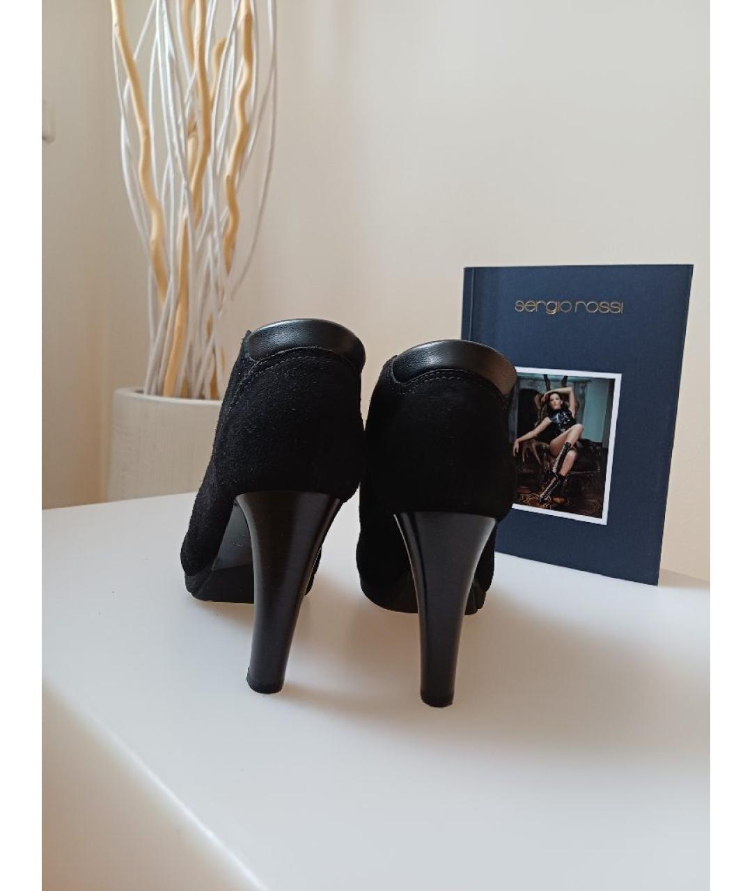 SERGIO ROSSI Черные замшевые ботильоны, фото 8