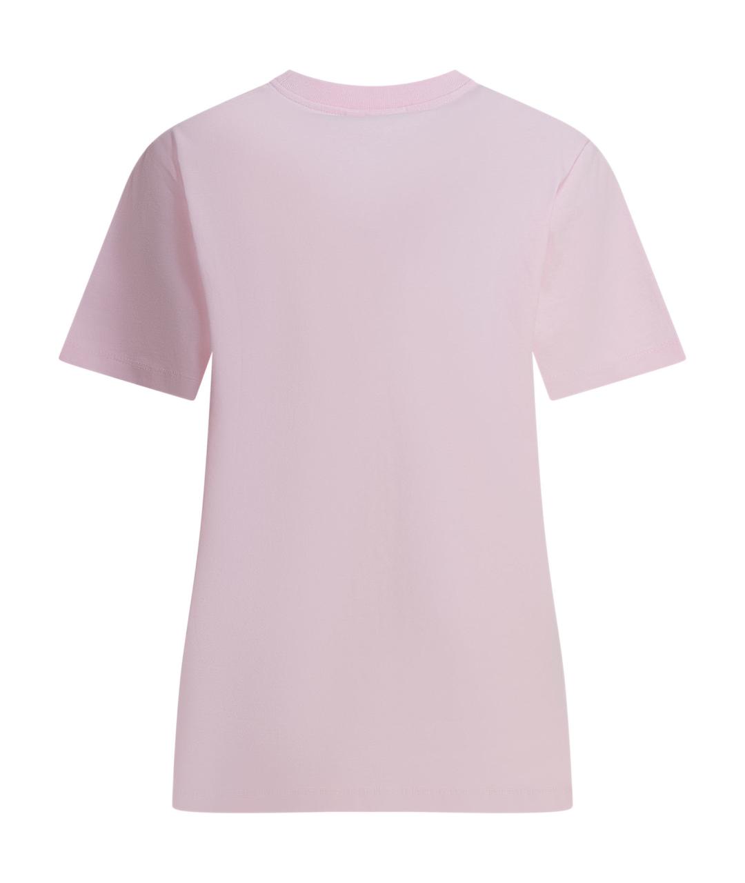 GANNI Розовая хлопковая футболка, фото 2