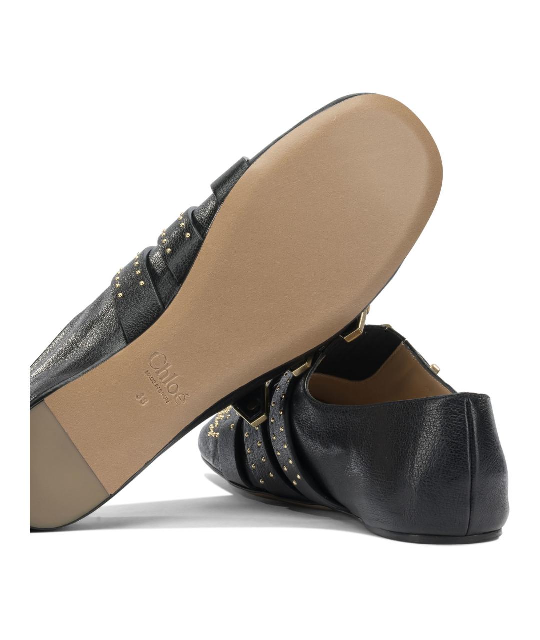 CHLOE Черные кожаные кроссовки, фото 5