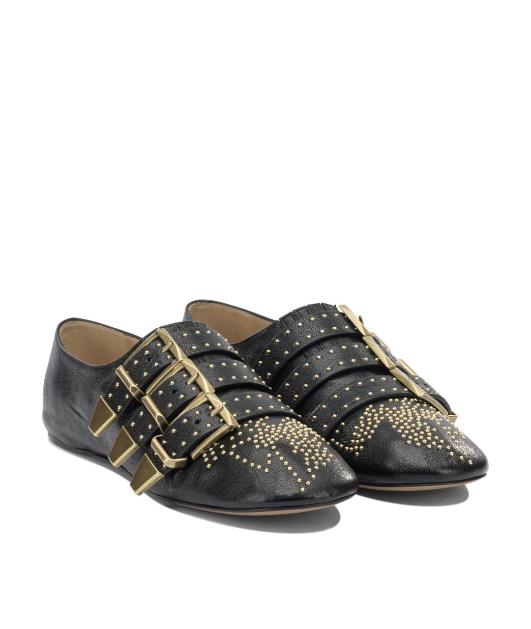 CHLOE Черные кожаные кроссовки, фото 2