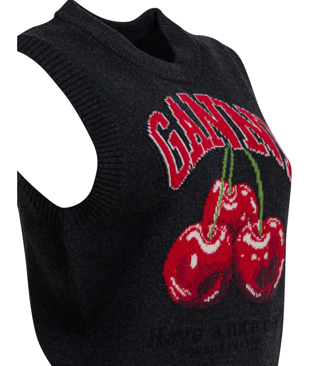 GANNI Черная шерстяная жилетка, фото 4