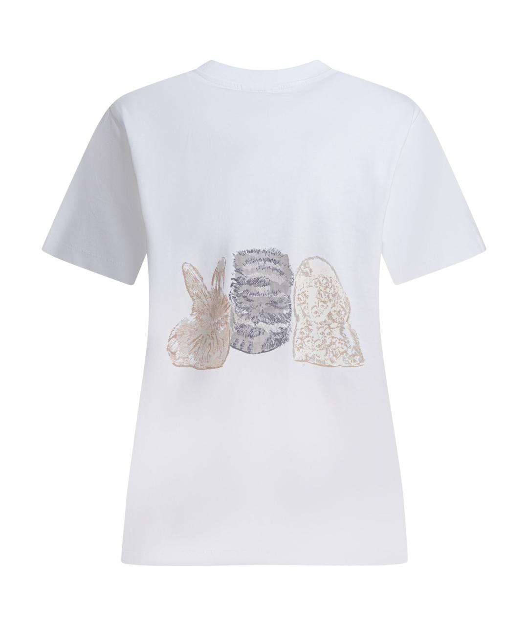 GANNI Белая хлопковая футболка, фото 2