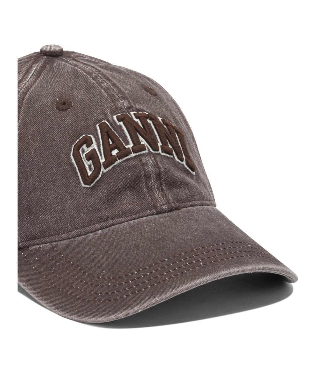 GANNI Коричневая хлопковая кепка, фото 4