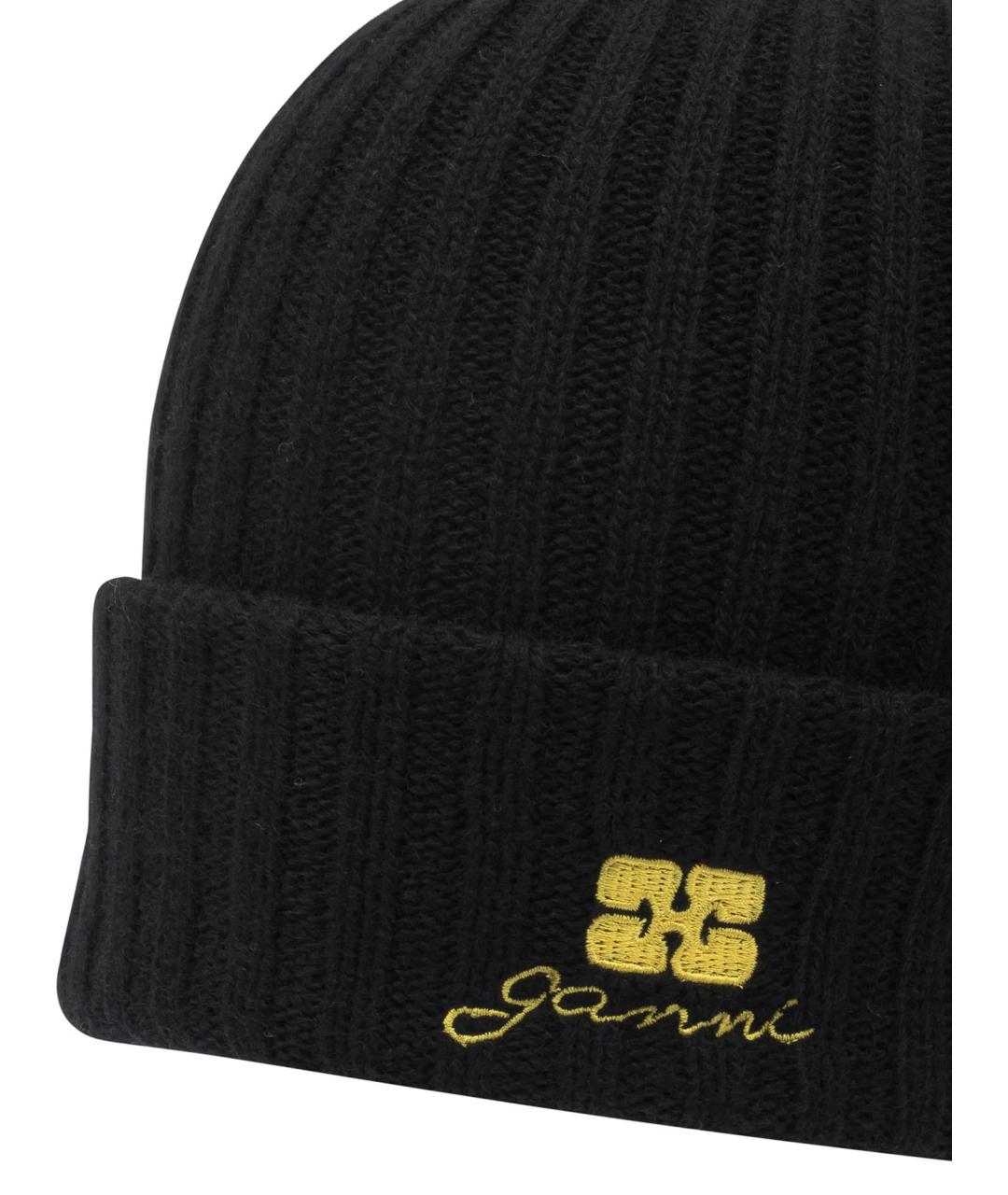 GANNI Черная шерстяная шляпа, фото 4