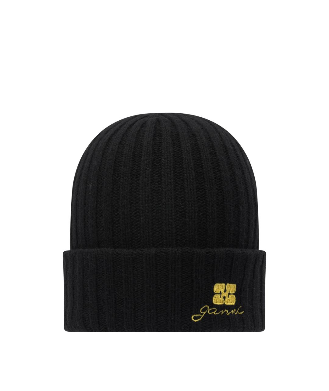 GANNI Черная шерстяная шляпа, фото 1