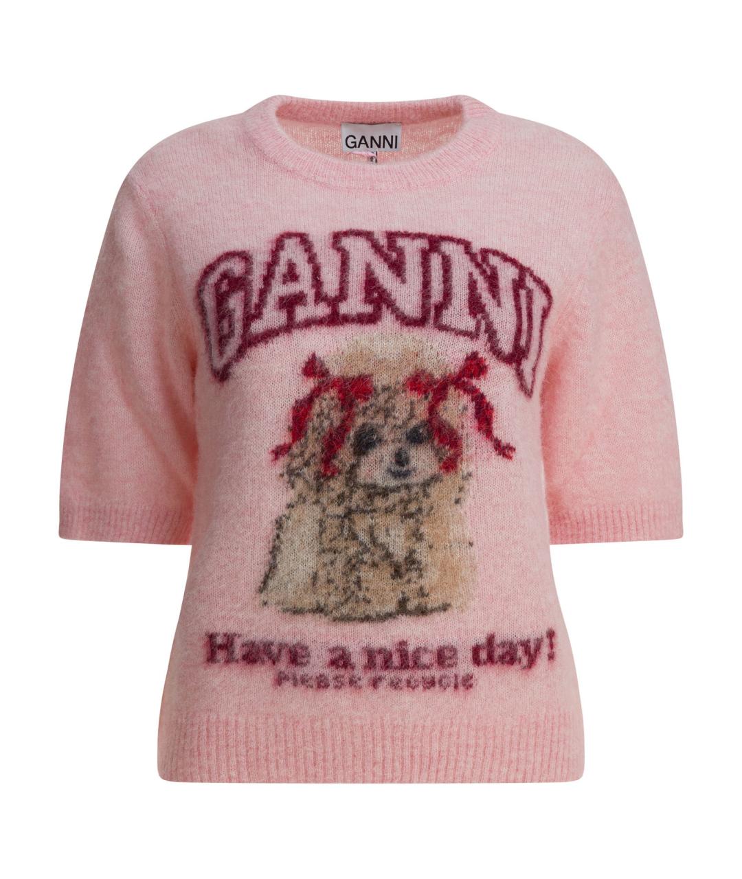GANNI Розовый джемпер / свитер, фото 1