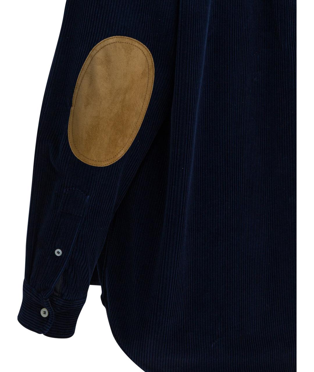 MIU MIU Темно-синяя хлопковая рубашка, фото 4