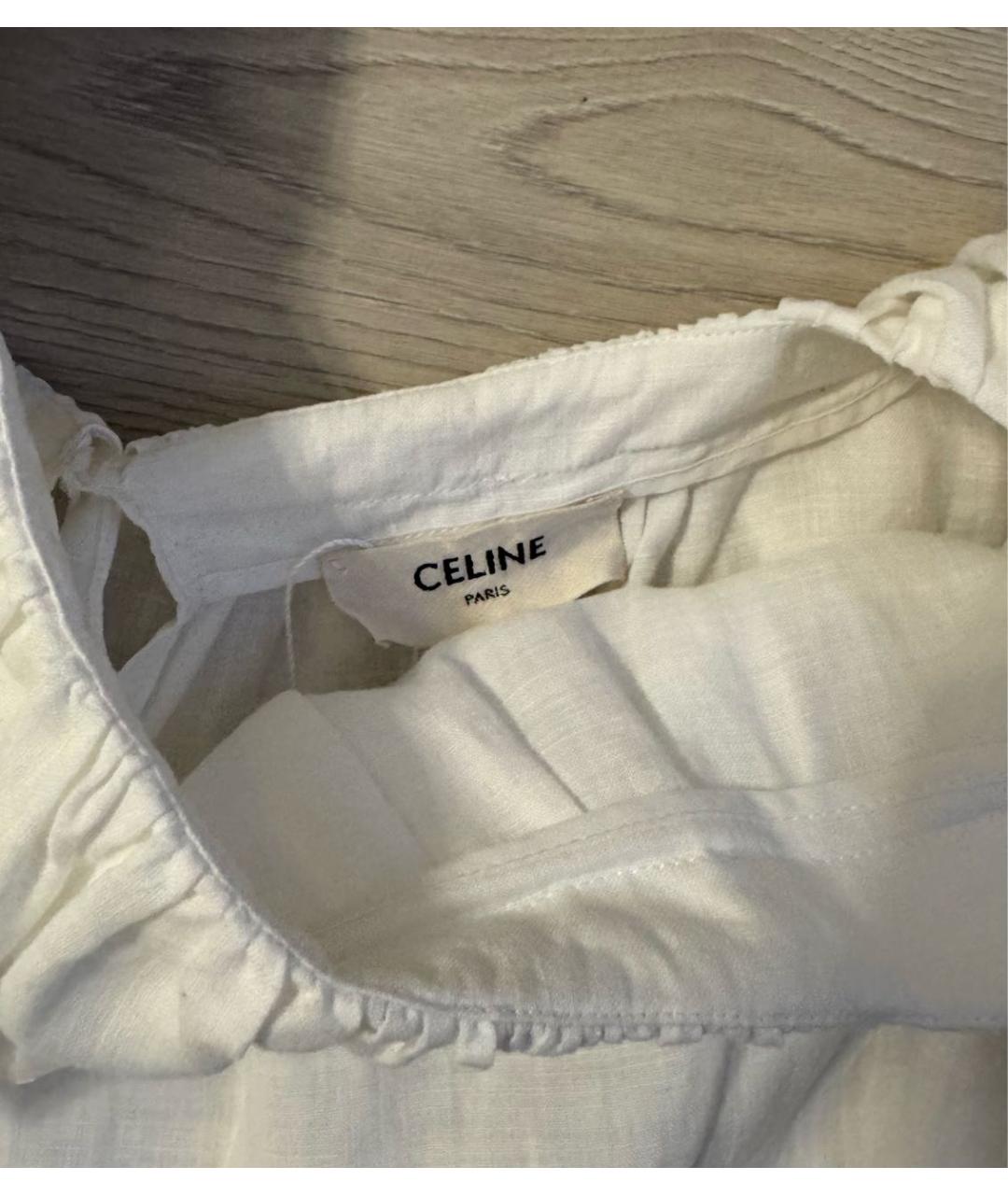 CELINE Белая хлопковая блузы, фото 3