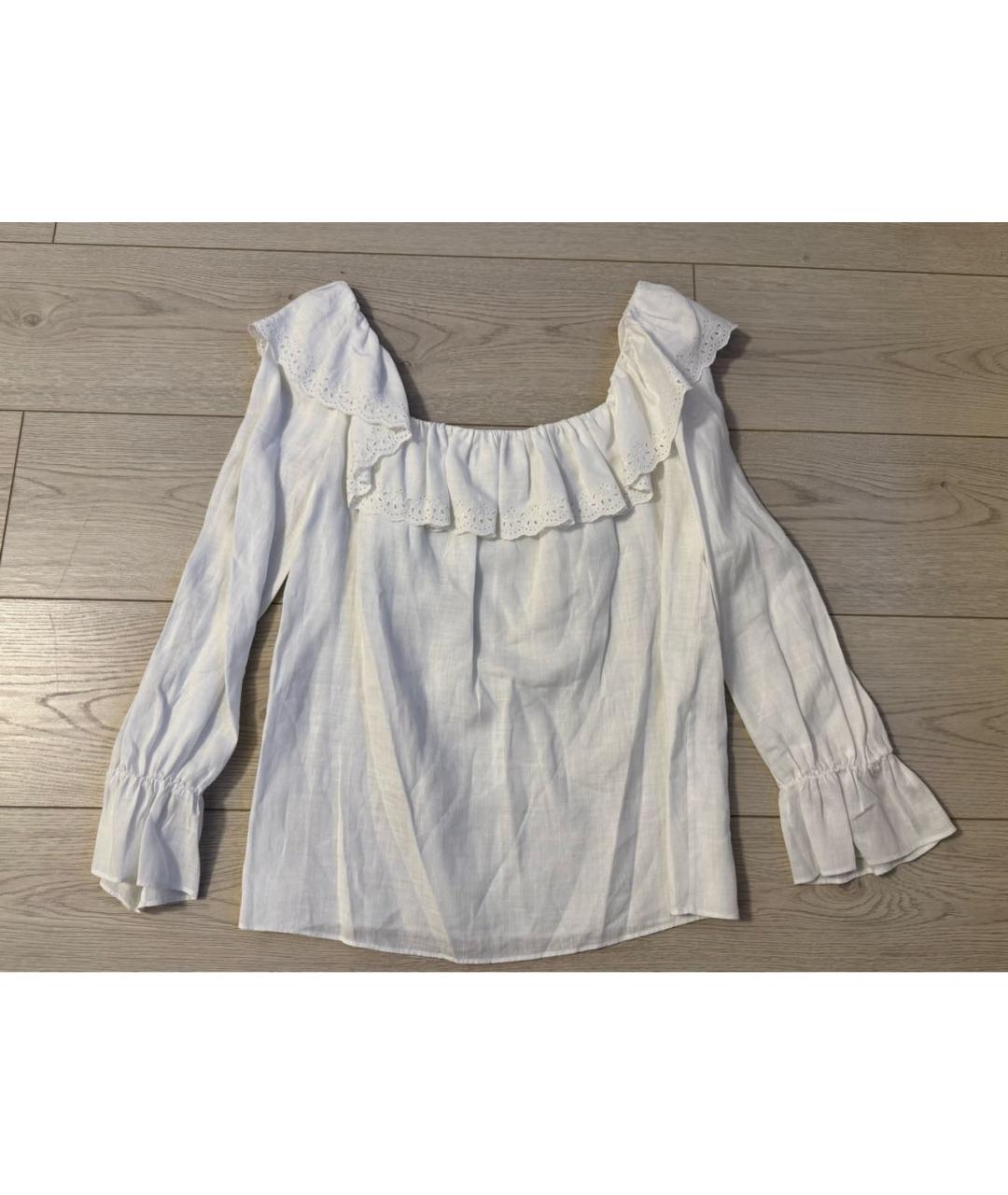 CELINE Белая хлопковая блузы, фото 4