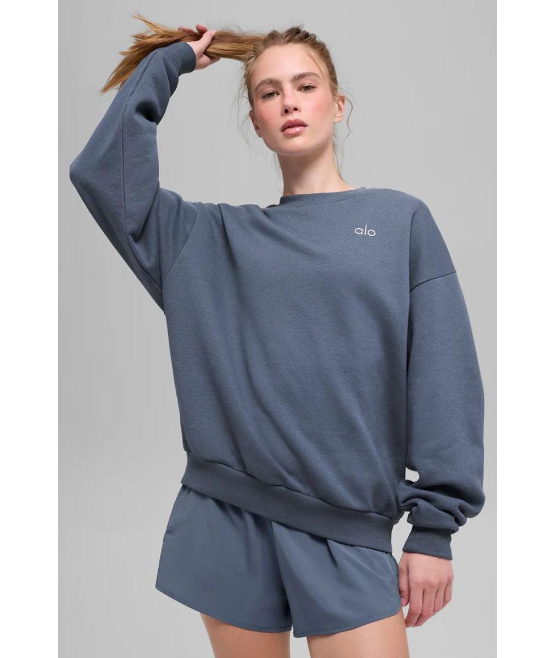 ALO YOGA Голубой хлопковый спортивные костюмы, фото 2
