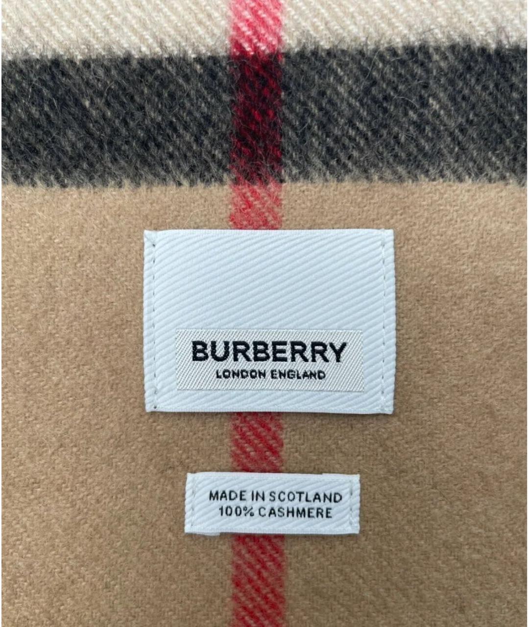 BURBERRY Бежевый кашемировый шарф, фото 5