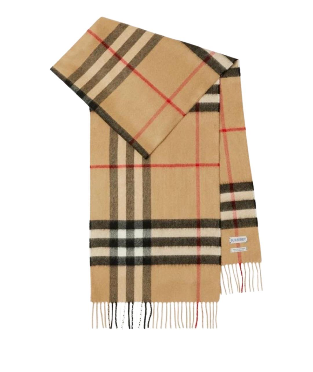 BURBERRY Бежевый кашемировый шарф, фото 1