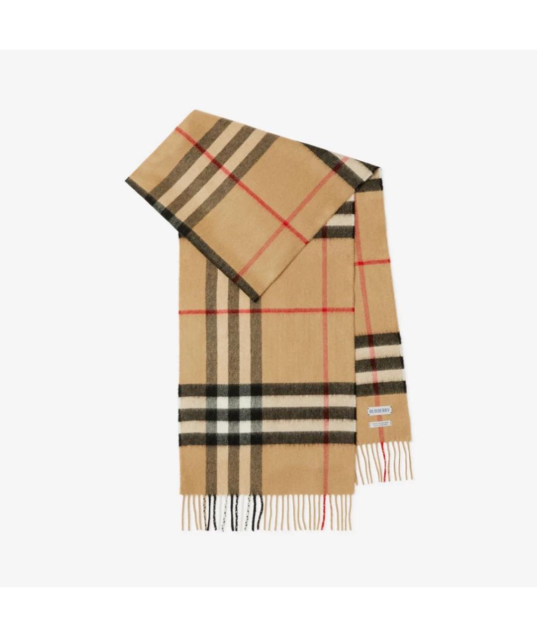 BURBERRY Бежевый кашемировый шарф, фото 7