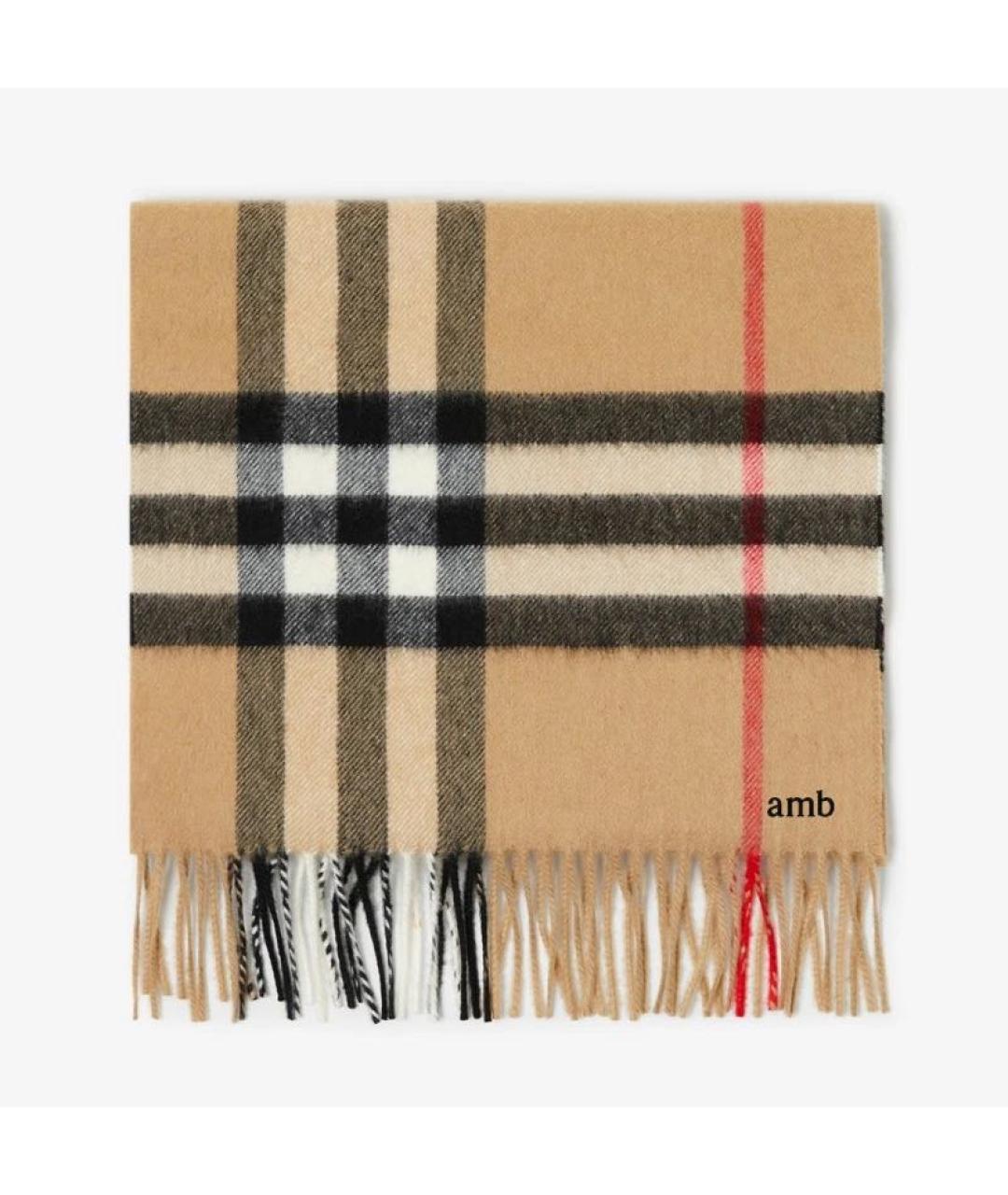 BURBERRY Бежевый кашемировый шарф, фото 3