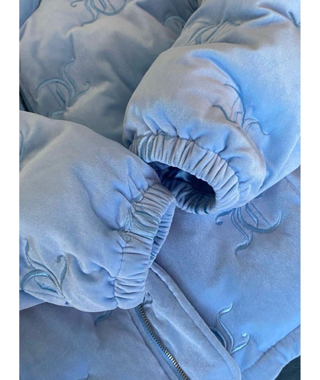 JUICY COUTURE Голубой бархатный пуховик, фото 4