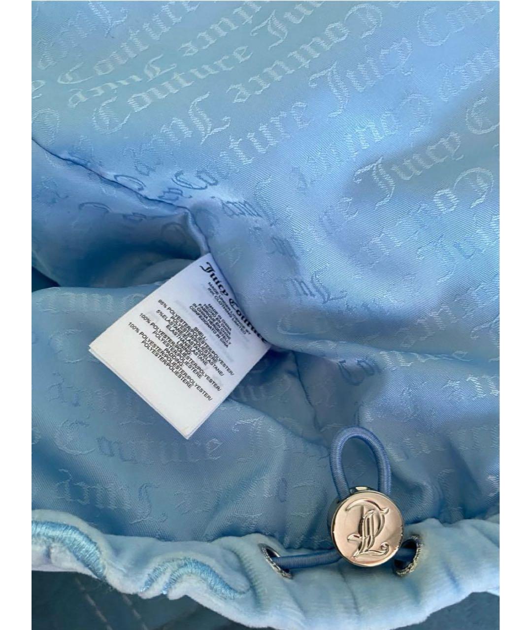 JUICY COUTURE Голубой бархатный пуховик, фото 5