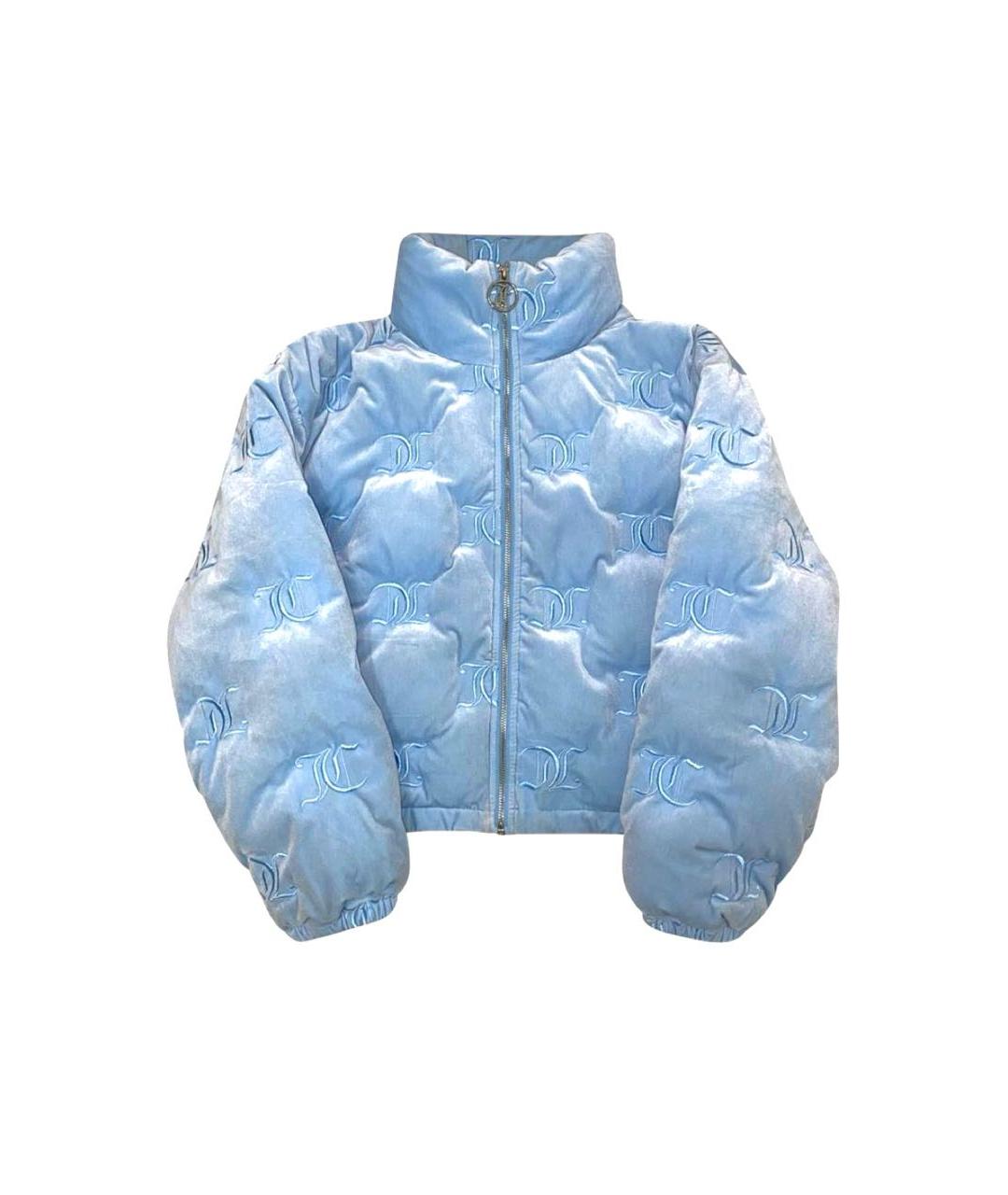 JUICY COUTURE Голубой бархатный пуховик, фото 9