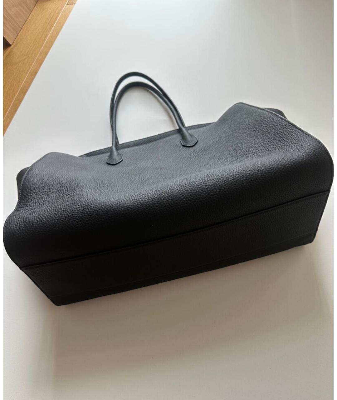 THE ROW Черная кожаная сумка с короткими ручками, фото 2